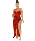 Striking Sequin Party Gown Red