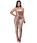 Sequin Metallic Jumpsuit Champagne