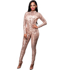 Sequins Bodycon Jumpsuit Champagne