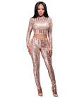 Sequins Crop Top Bodysuit Champagne