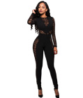 Lace Patchwork Jumpsuit Black