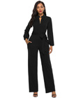 Elegant Office Lady Jumpsuit Black