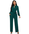 Elegant Office Lady Jumpsuit Green