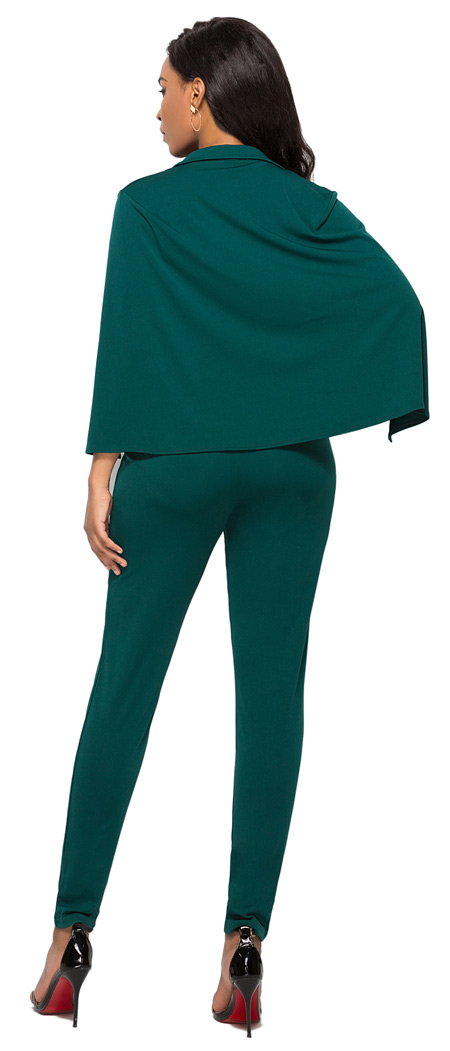 Sexy Deep V Neck Jumpsuit Green