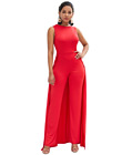 Full Length Plain Slim High-Waist Jumpsuit