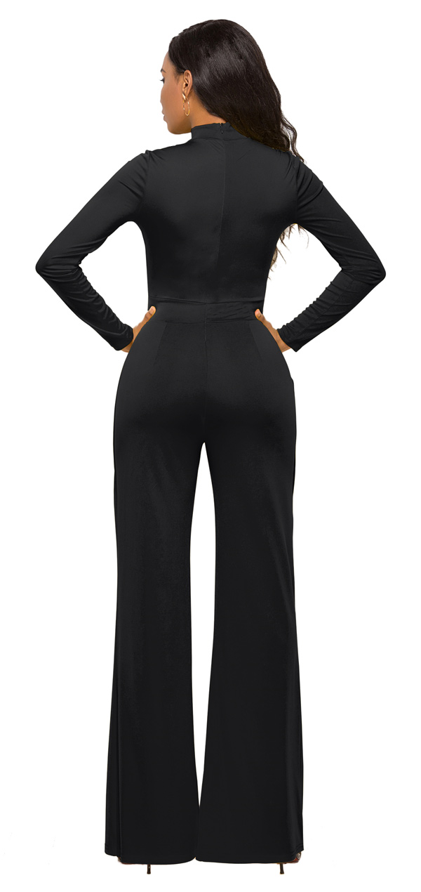 Casual Sheath Jumpsuit Black