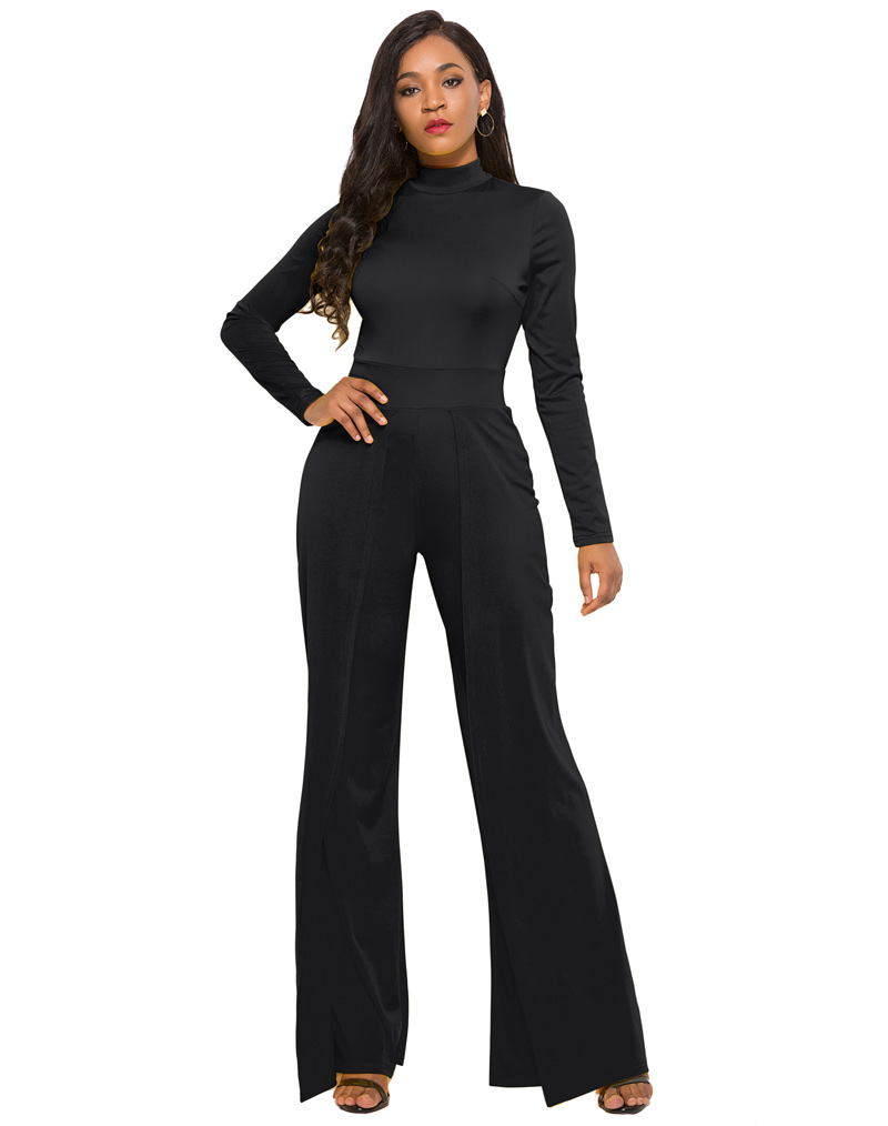 Casual Sheath Jumpsuit Black