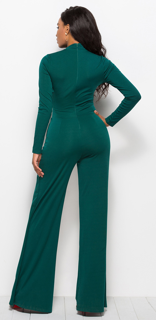 Casual Sheath Jumpsuit Green