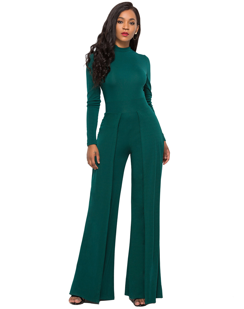 Casual Sheath Jumpsuit Green