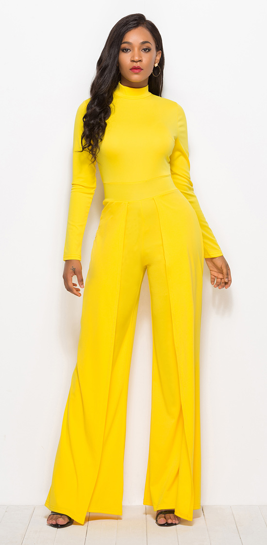 Casual Sheath Jumpsuit Yellow