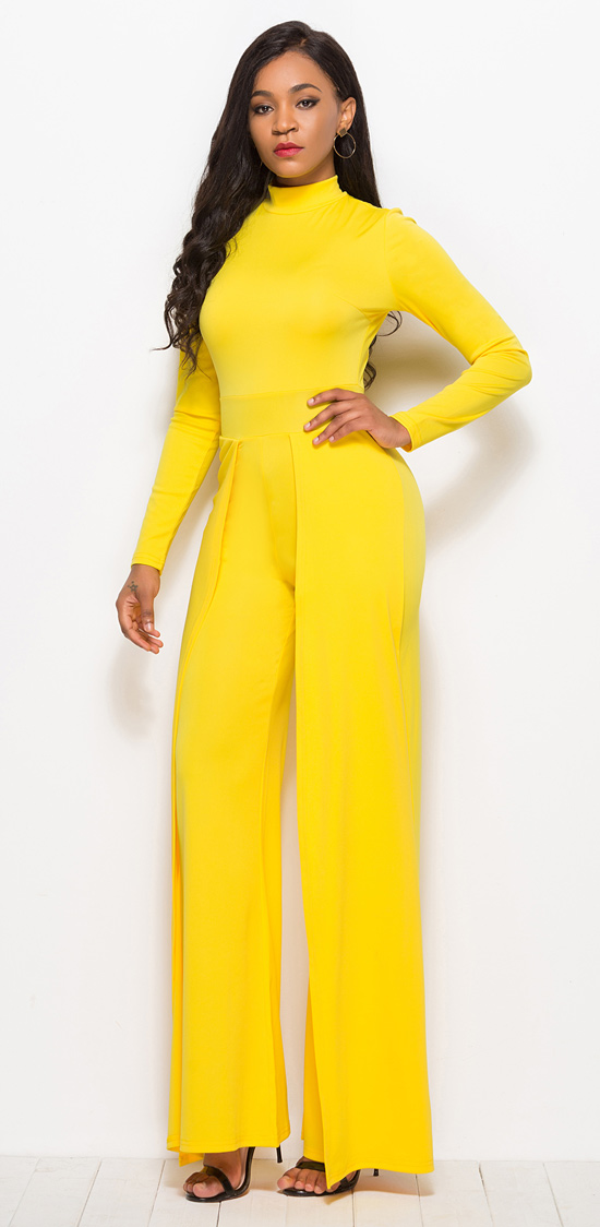 Casual Sheath Jumpsuit Yellow