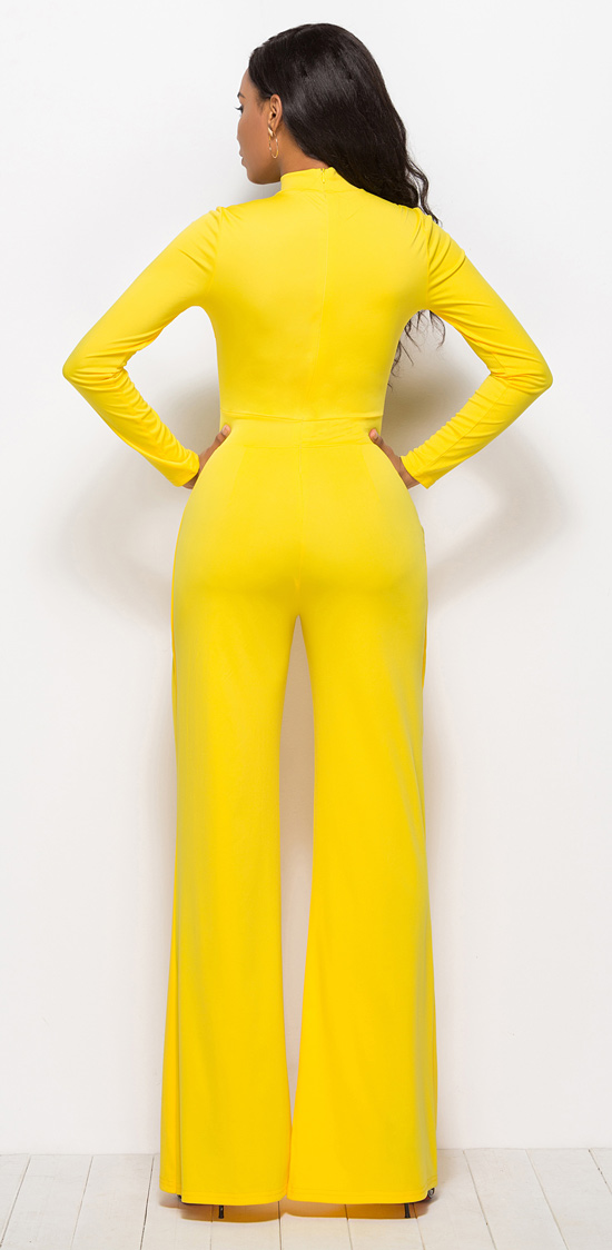 Casual Sheath Jumpsuit Yellow