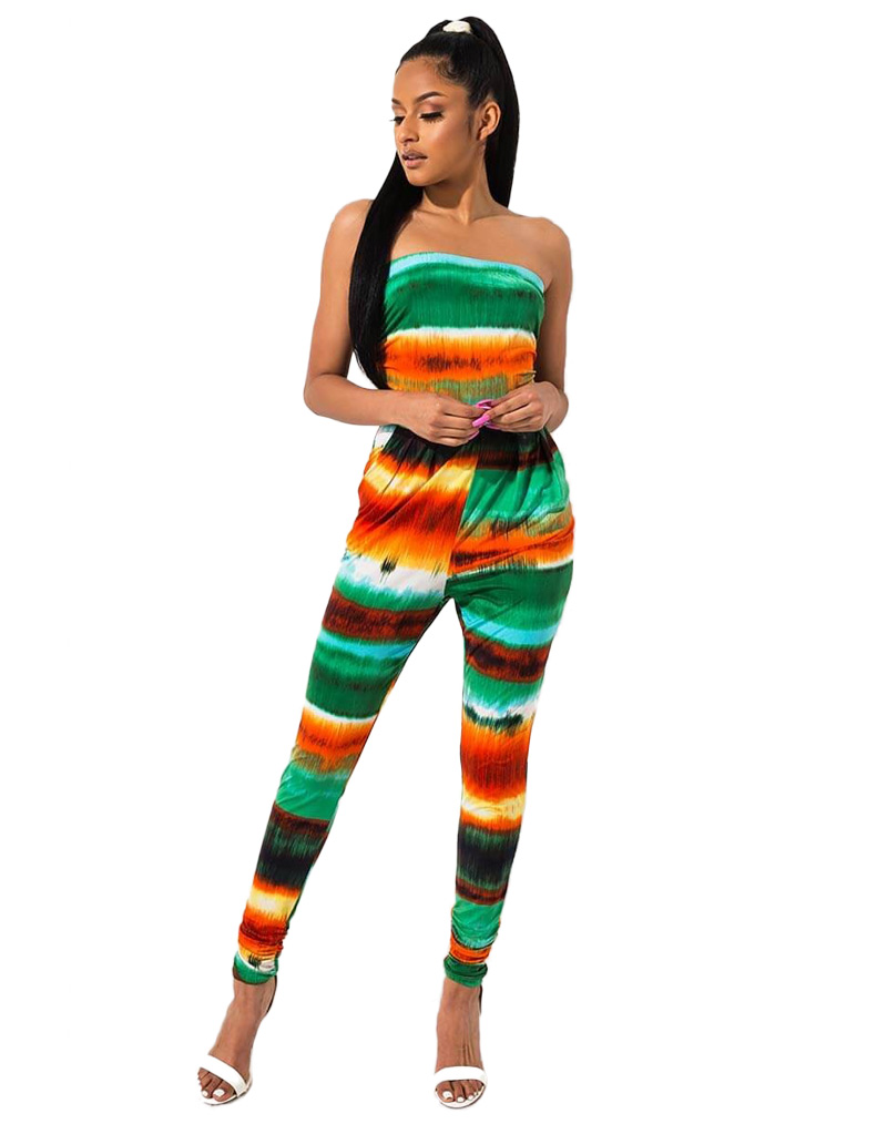 Colorful Stripe Print Jumpsuit