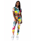 Colorful Print Crop Top Jumpsuit