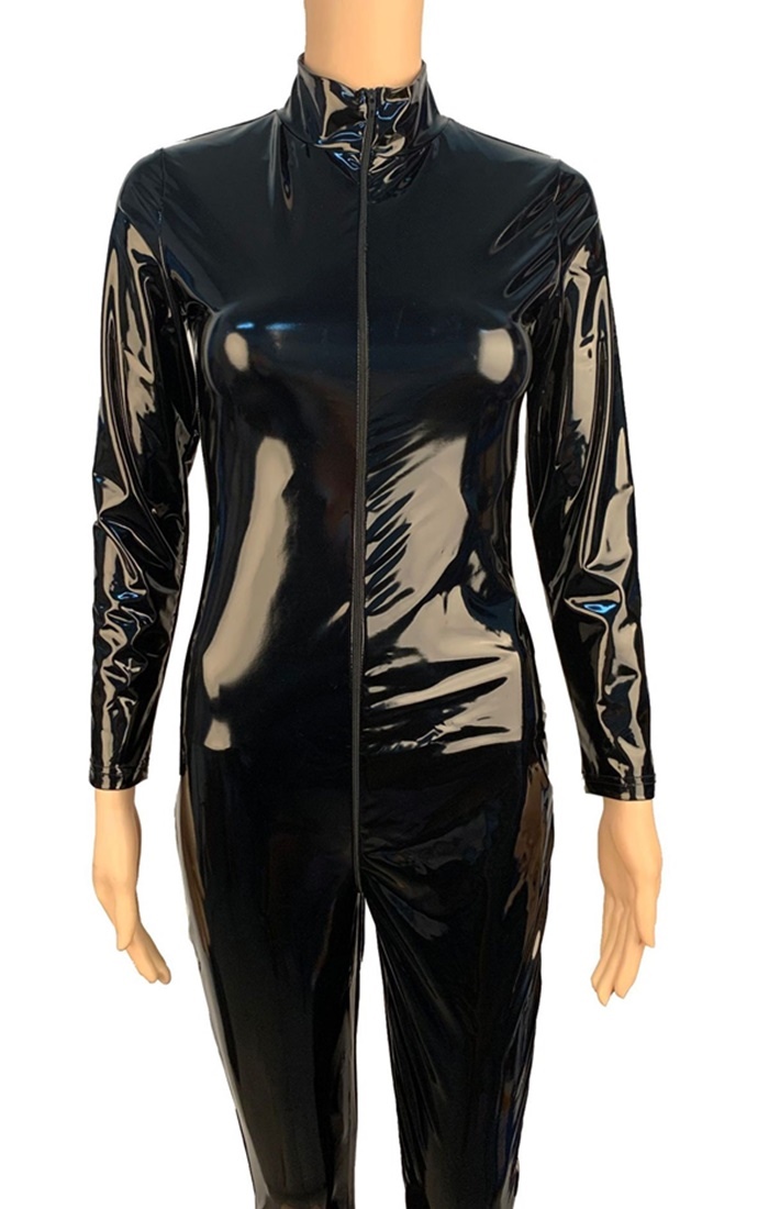 Wet Look PVC Leather Jumpsuit