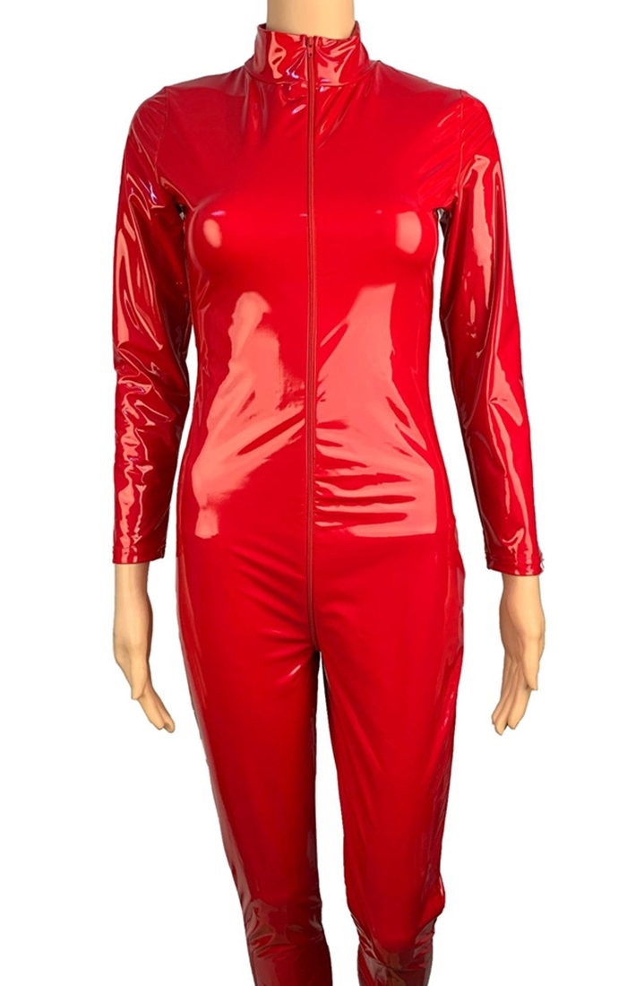 Wet Look PVC Leather Jumpsuit