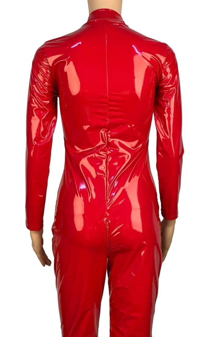 Wet Look PVC Leather Jumpsuit