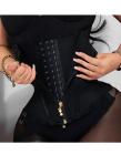 Zipper Buckles Mesh Corset Black