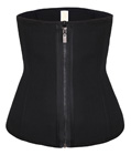 Latex Steel Boned Zipper Corset Black