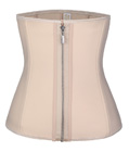 Latex Steel Boned Zipper Corset Nude