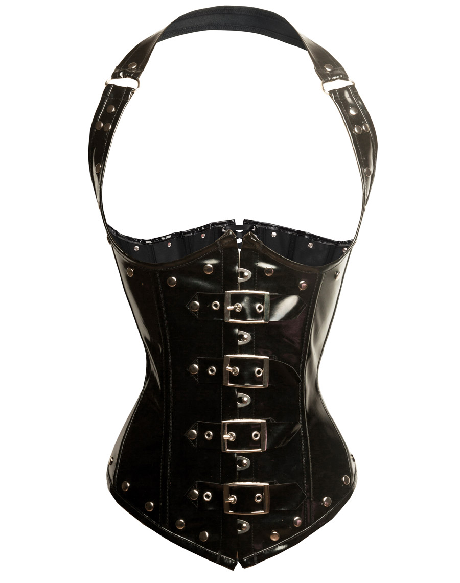 Wet Look Underbust Metal Boned Corset