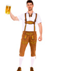 Mens Bavarian Lederhosen Costume Brown