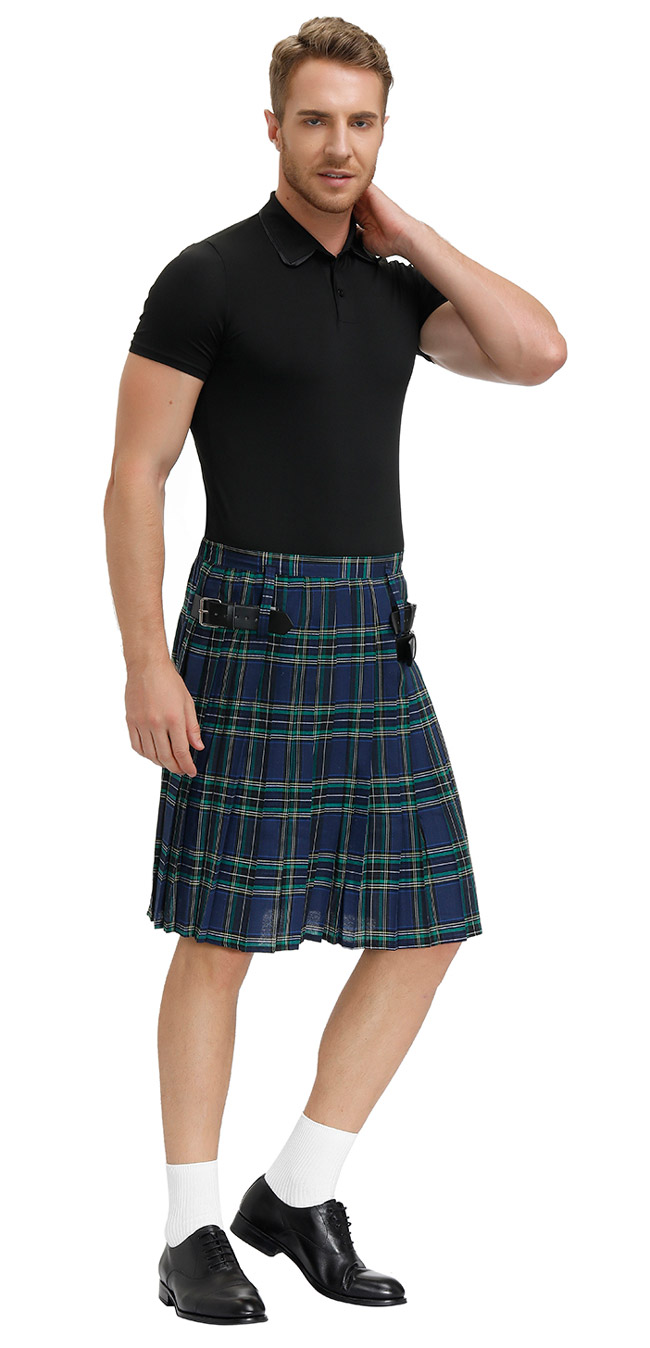 Men's Tartan Kilt Blue