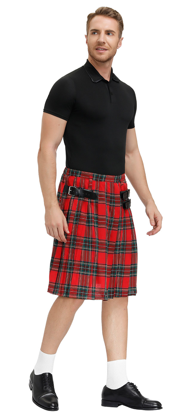 Men's Tartan Kilt Red