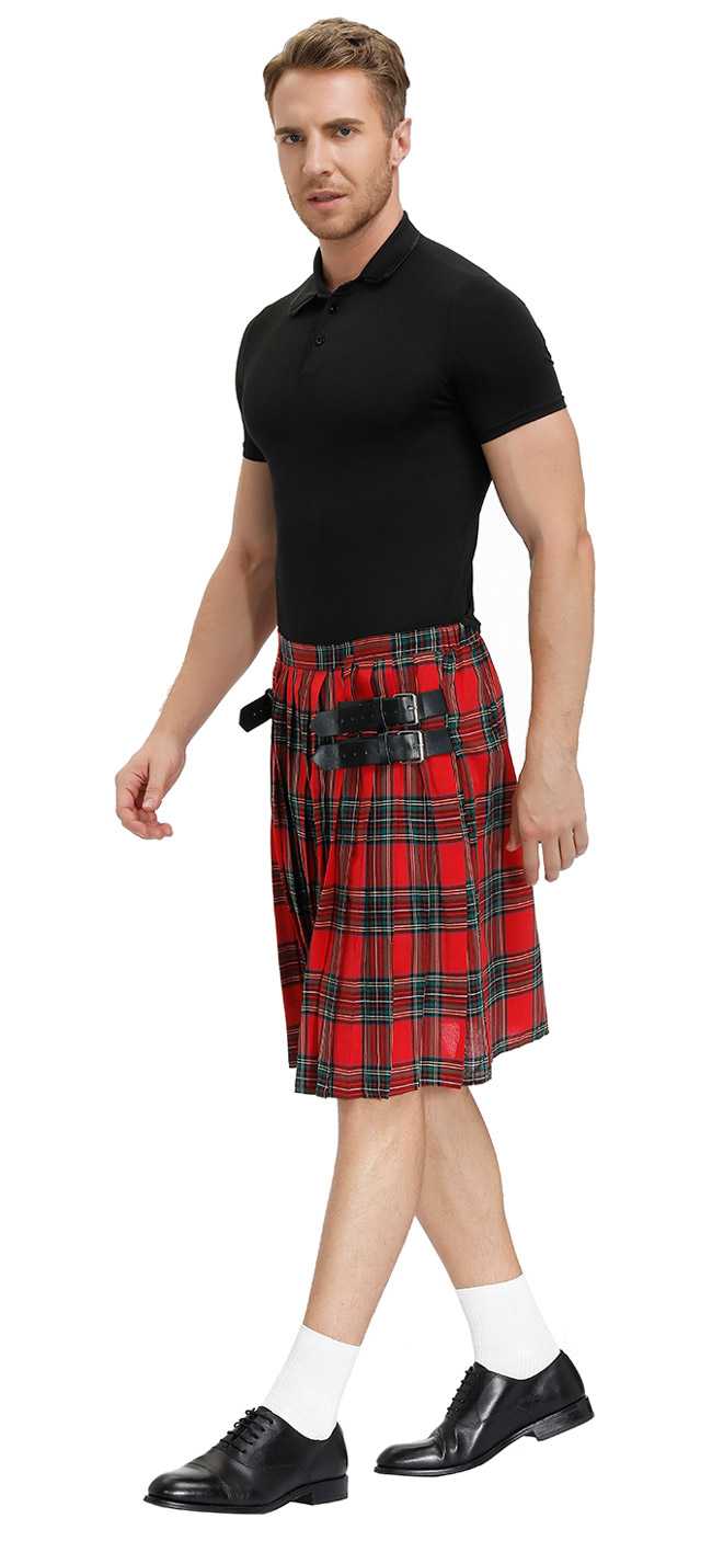 Men's Tartan Kilt Red