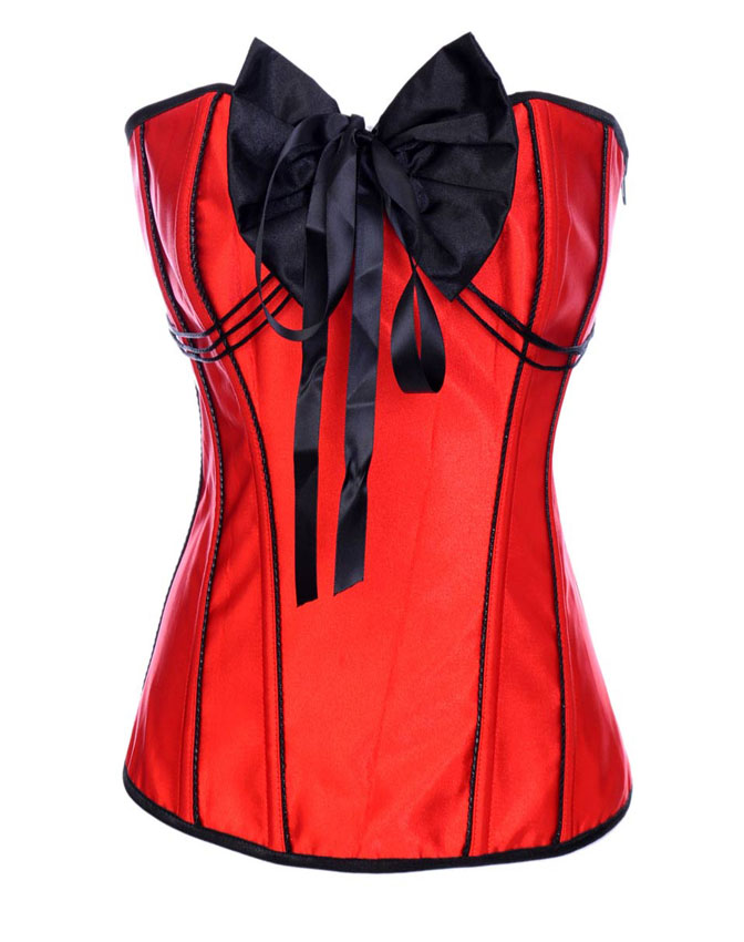 Bow Top Fashion Red Corset