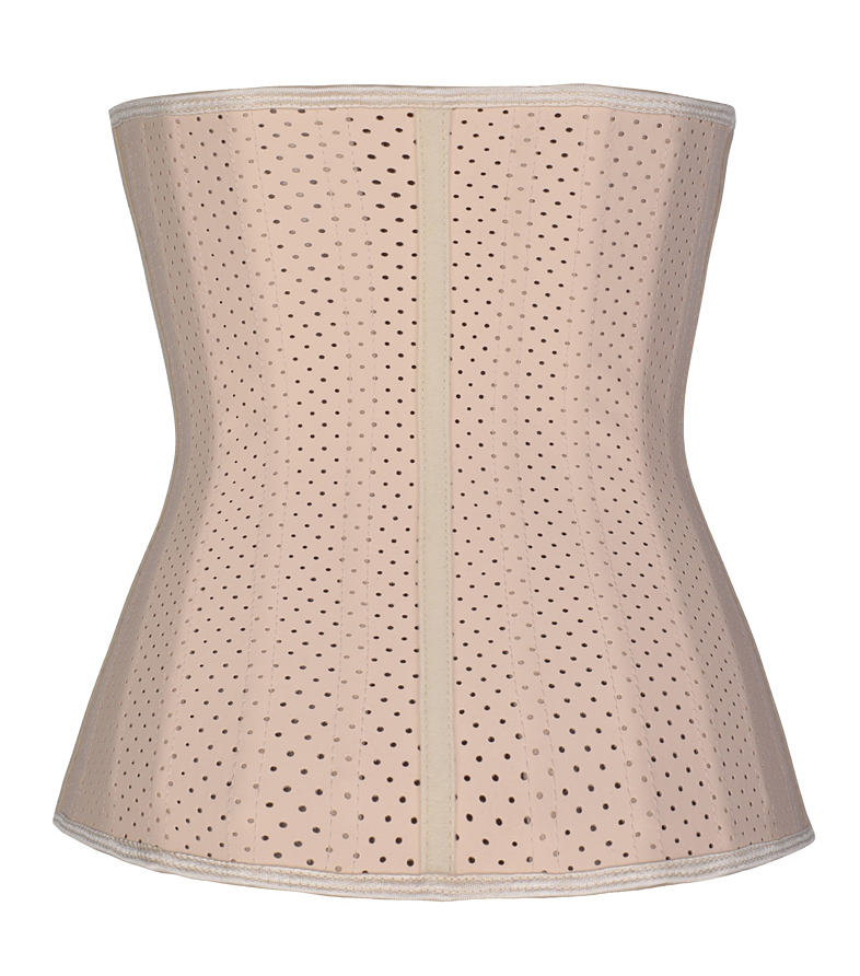 25 Spiral Steel Boned Breathable Latex Waist Trainer Nude