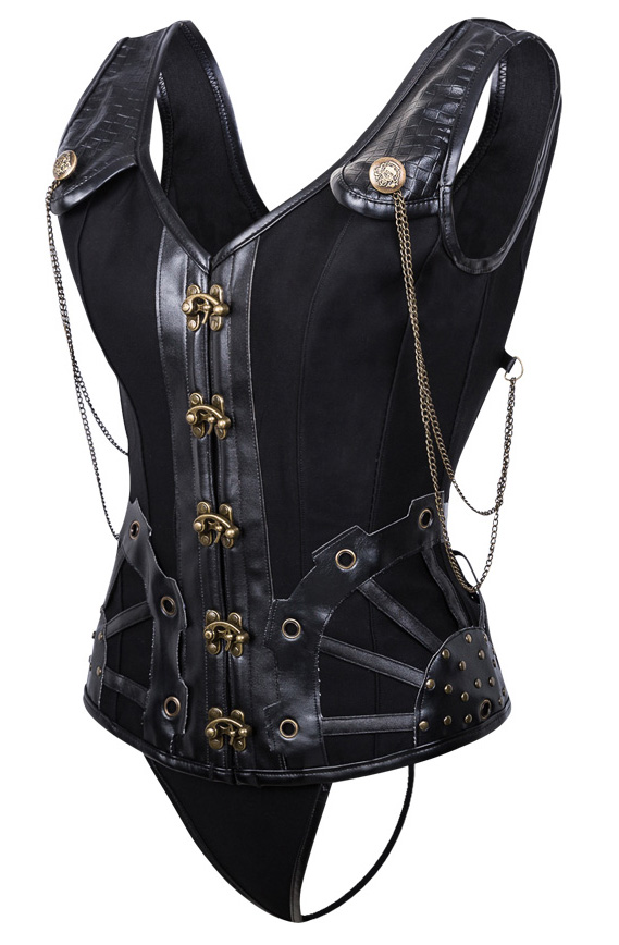 Punk Rock Faux Leather Corset