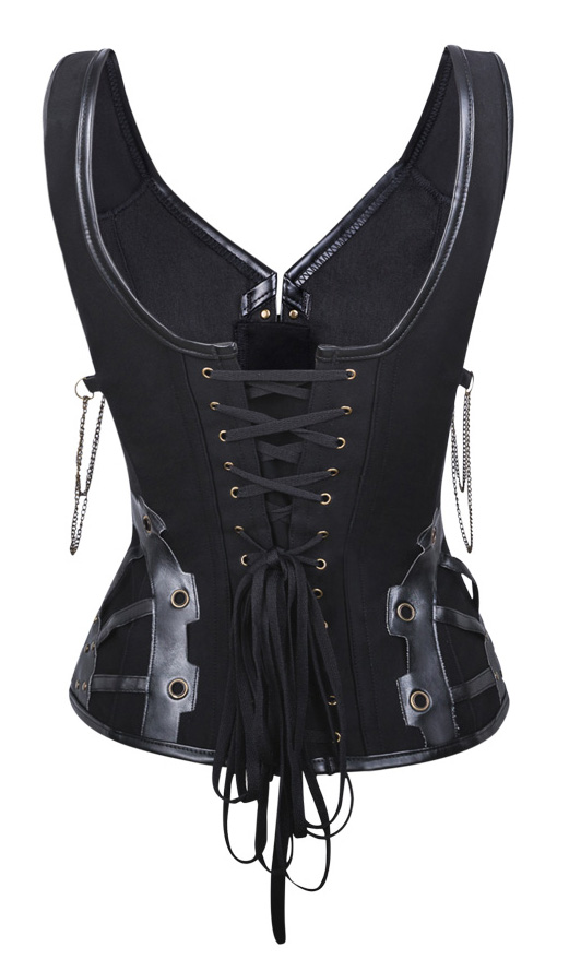 Punk Rock Faux Leather Corset