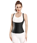 25 Steel Bones Latex Sport Waist Cincher Black