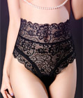 Lace High Waist Panty Black