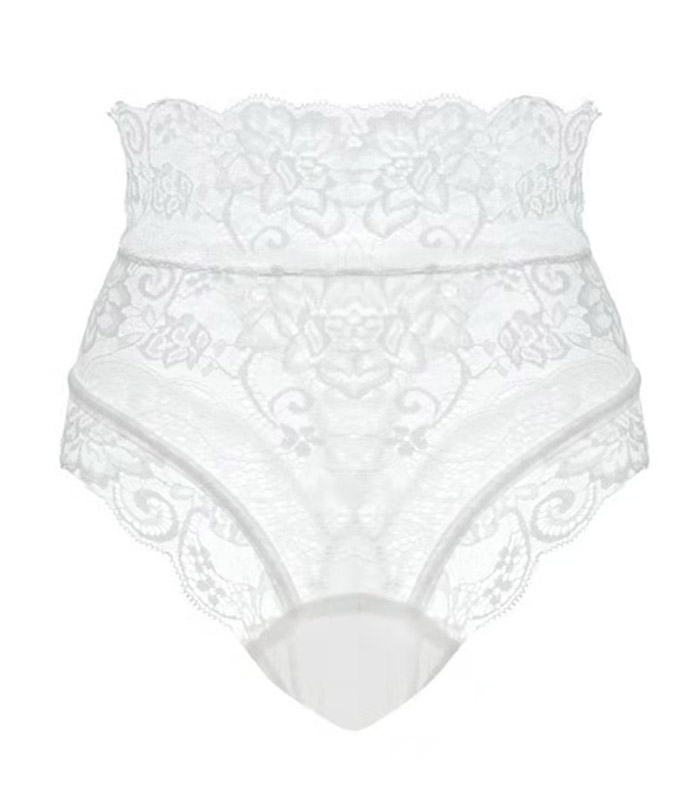 Lace High Waist Panty White