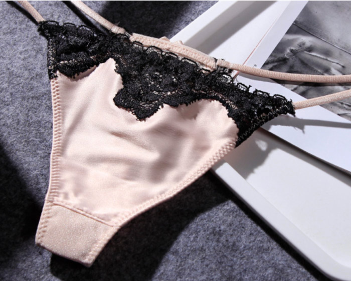 Lace Trimmed G-String Apricot