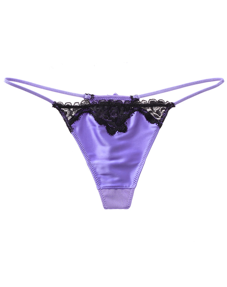 Lace Trimmed G-String Purple