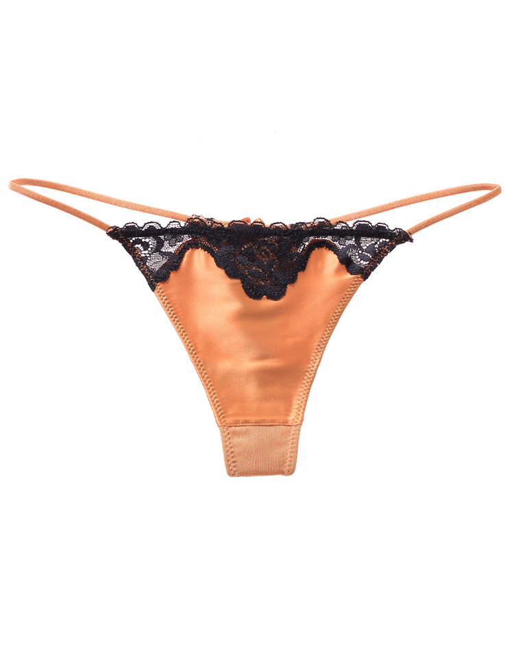 Lace Trimmed G-String Golden