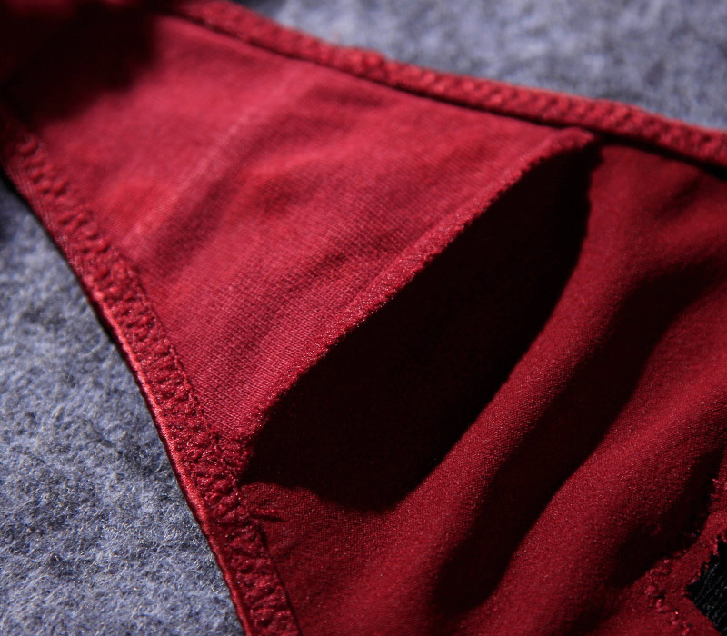 Lace Trimmed G-String Wine Red
