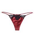 Lace Trimmed G-String Wine Red