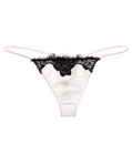 Lace Trimmed G-String White