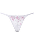 Embroidered Mesh G-string White