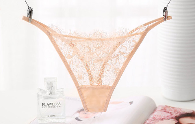 Eyelash Lace G-string Nude