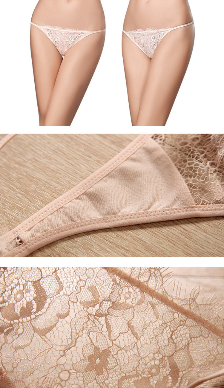 Eyelash Lace G-string Nude