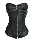 Steel Boned Faux Leather Corset Black