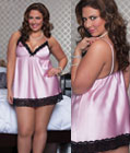 Camisola Longa Plus Size Nightdress Pink