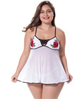 White Babydoll with Embroidered Flowers