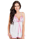 Embroidery Lace Cup Babydoll White