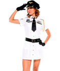 Sexy Pilot Girl Costume White